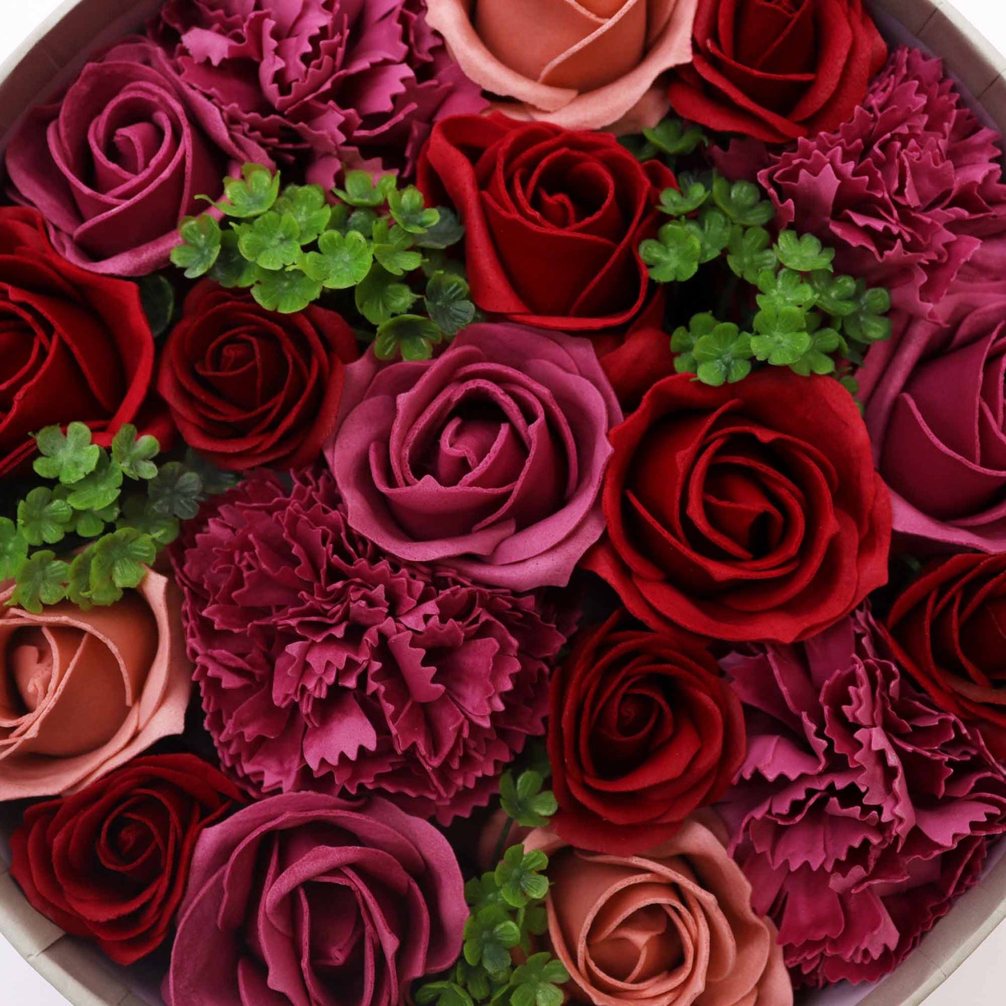 Mix of vintage red soap Roses in a luxury gift box