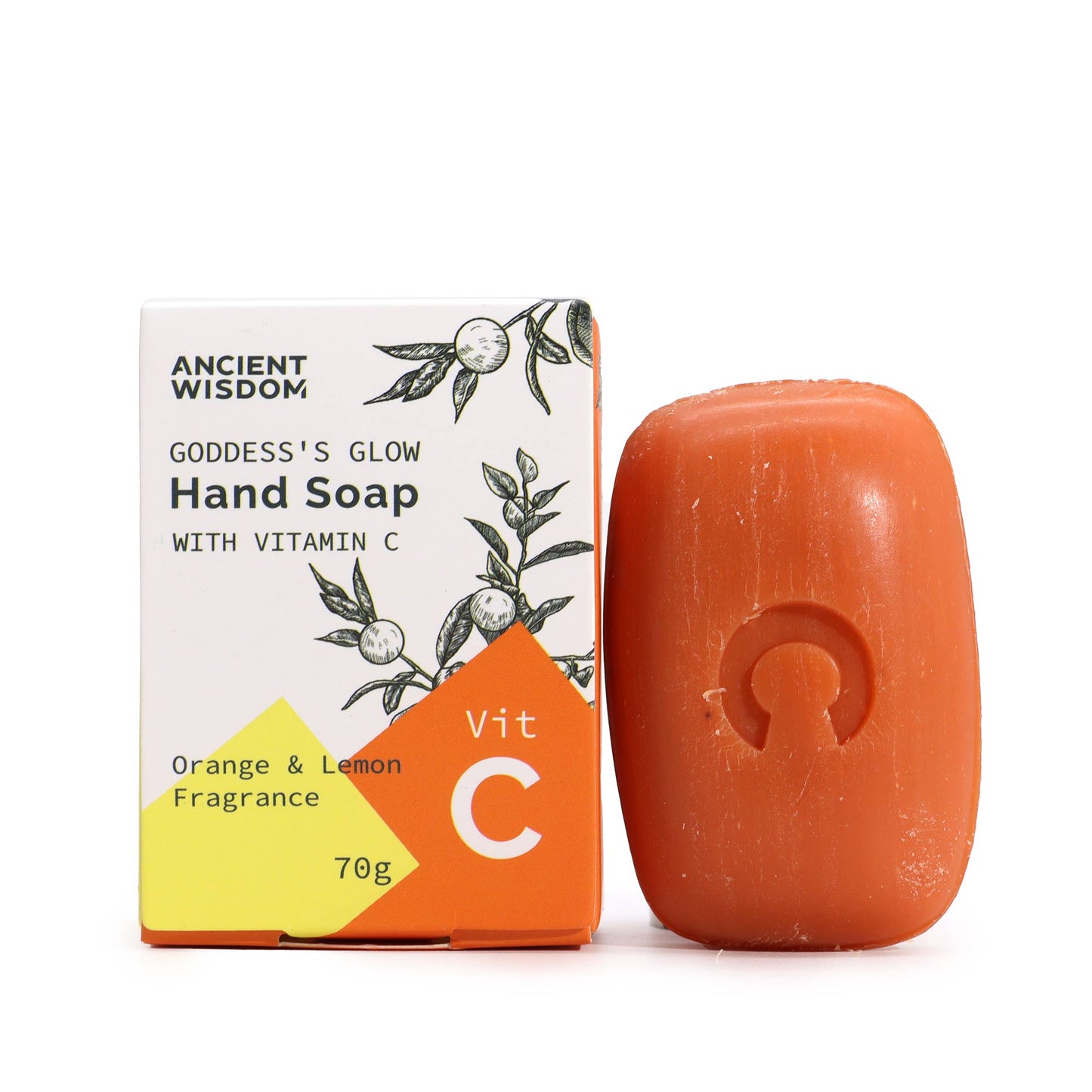 Savon pour les mains aromathérapie à la vitamine C et aux huiles essentielles 70 g