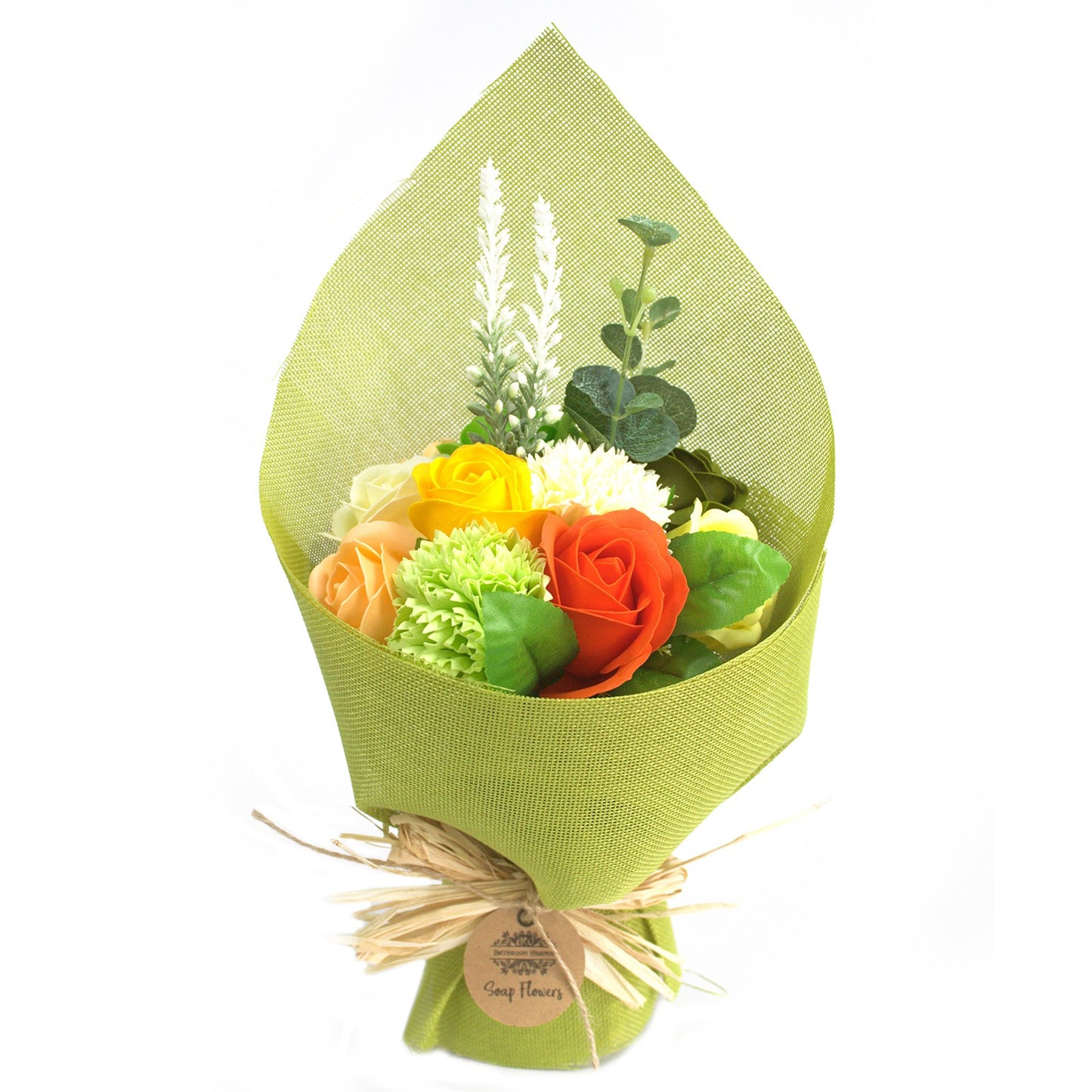 Bouquet of Green Yellow Soap Flowers for Gift