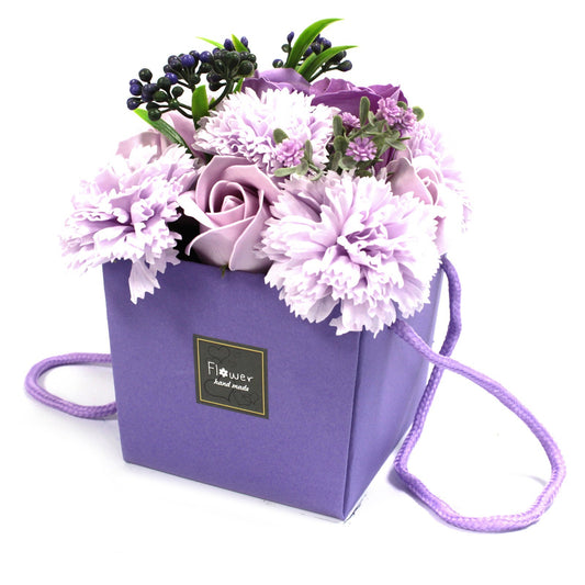 Gift bouquet of soap flowers Lavender Roses and Carnations