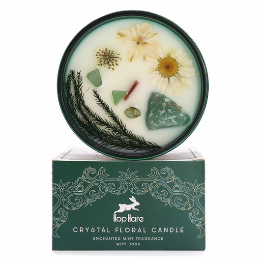 Hop Hare scented candle with Jade and delicate dried flowers – The Magician