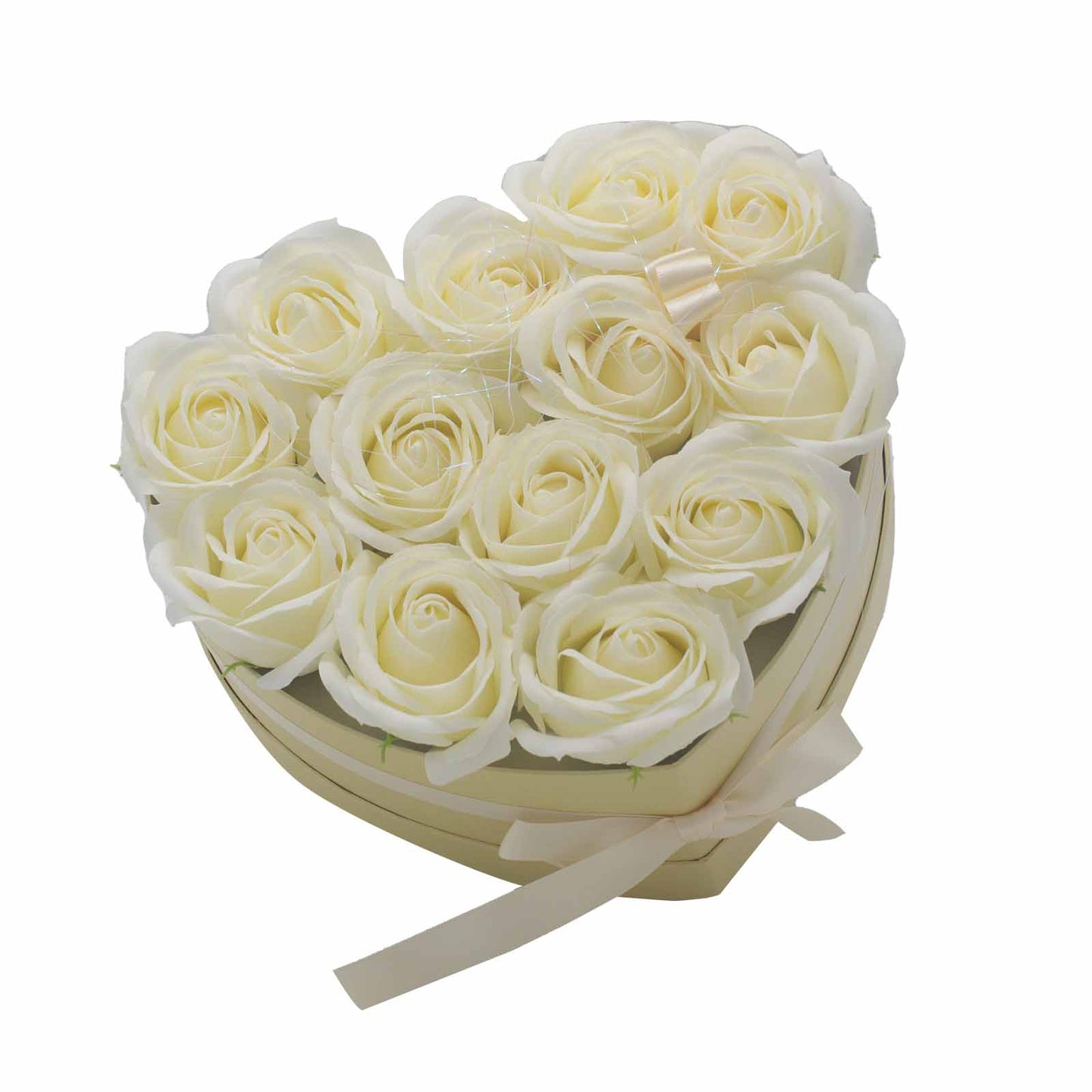 Luxury Gift Bouquet of 13 White Soap Roses