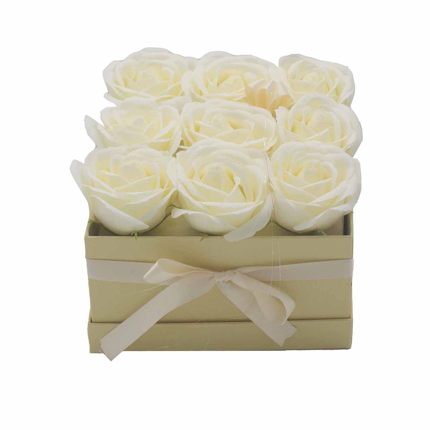 Luxury Gift Bouquet of 9 White Soap Roses