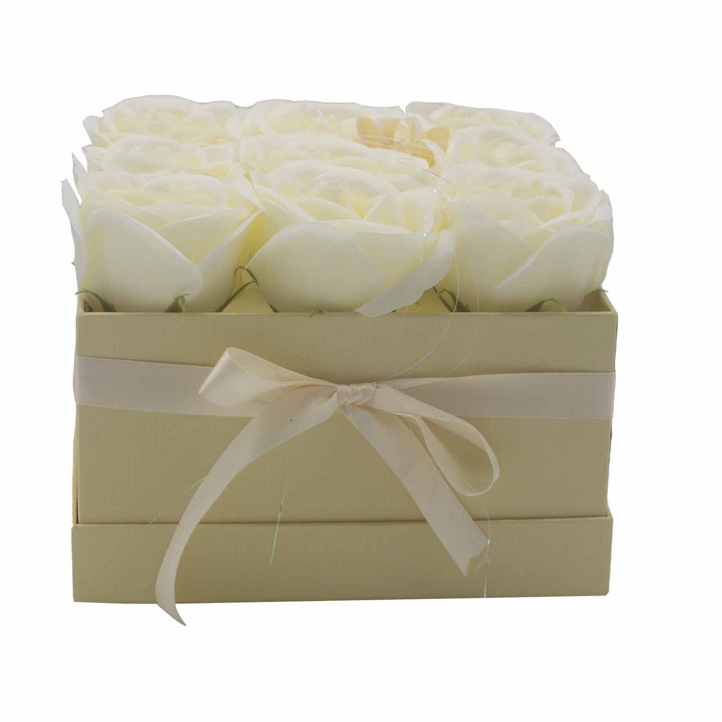 Luxury Gift Bouquet of 9 White Soap Roses