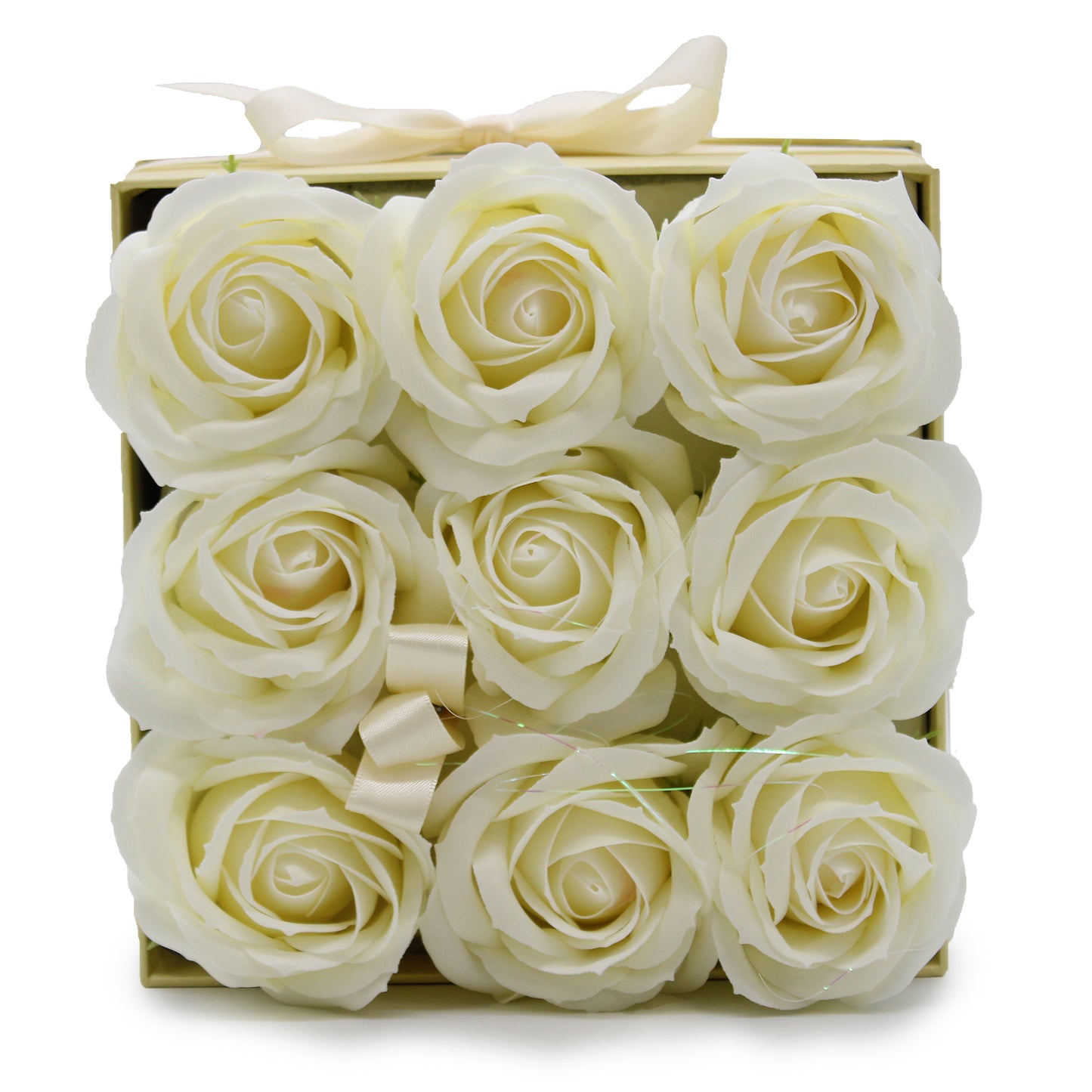 Luxury Gift Bouquet of 9 White Soap Roses