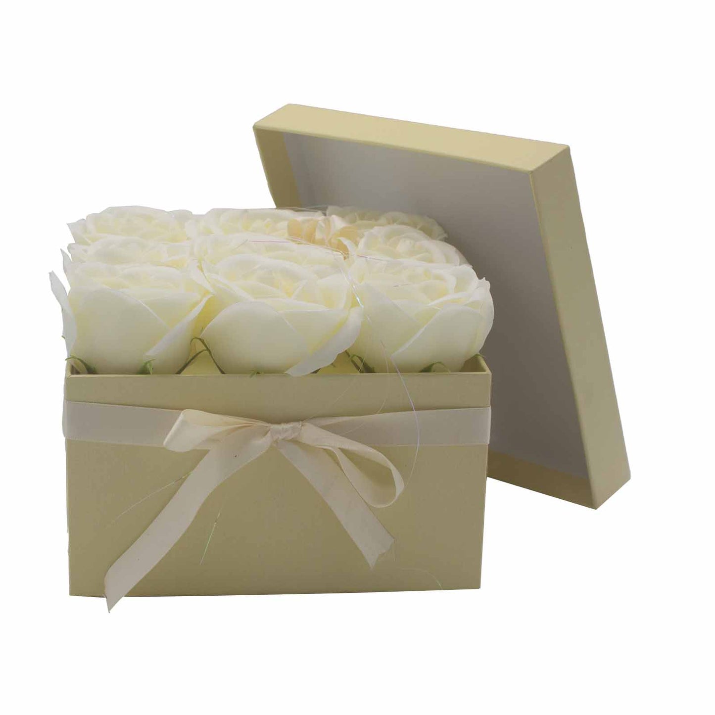 Luxury Gift Bouquet of 9 White Soap Roses