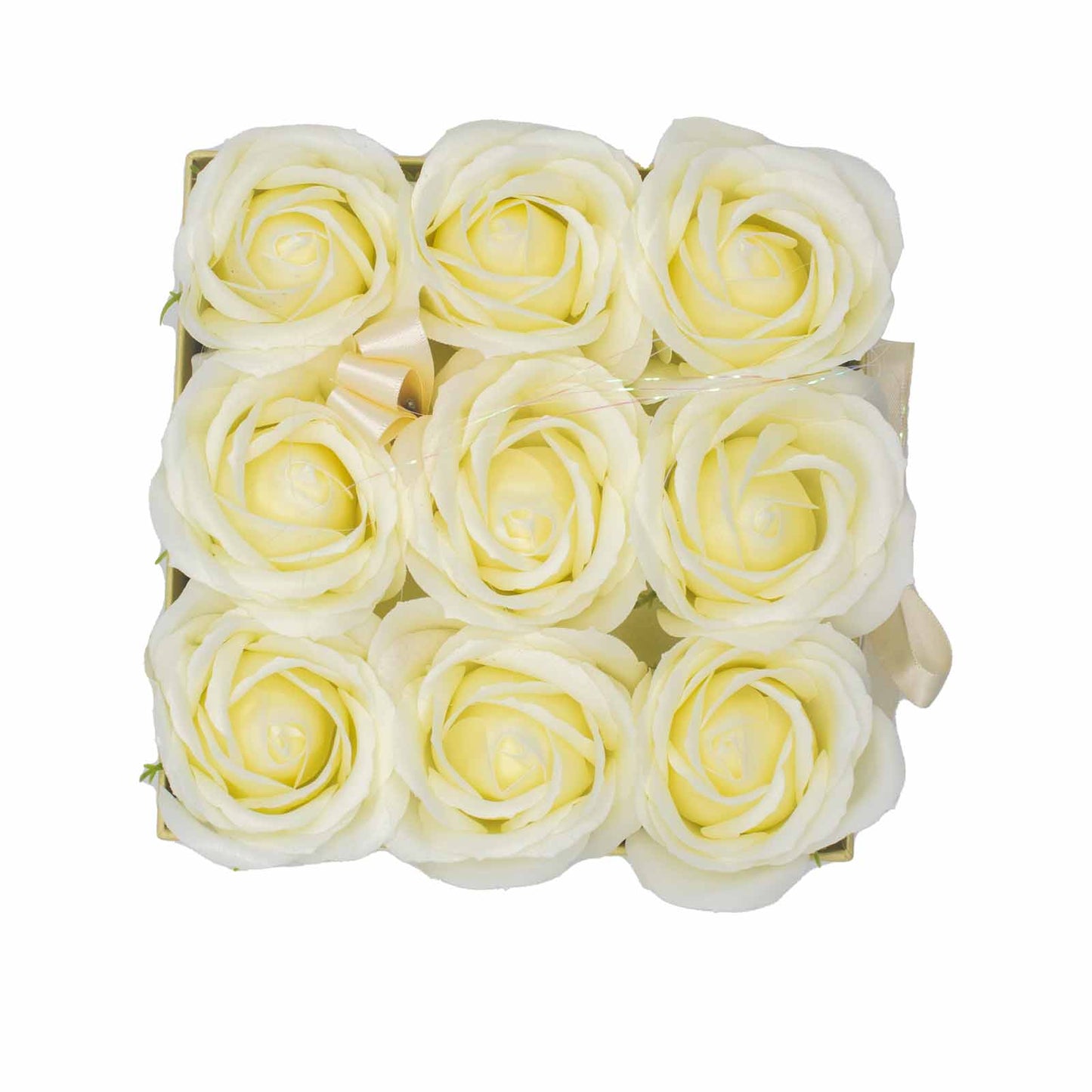 Luxury Gift Bouquet of 9 White Soap Roses