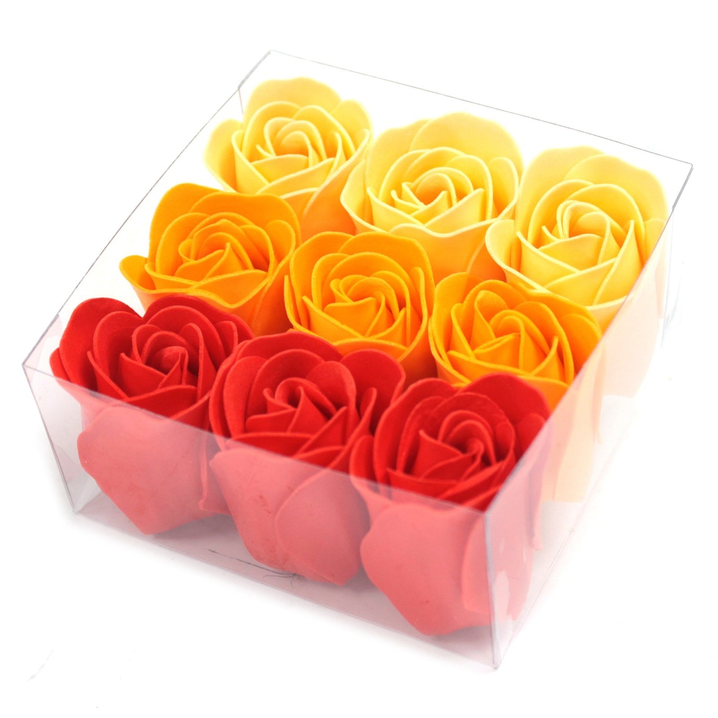 Luxury Gift Set of 9 Soap Flowers - Peach Roses