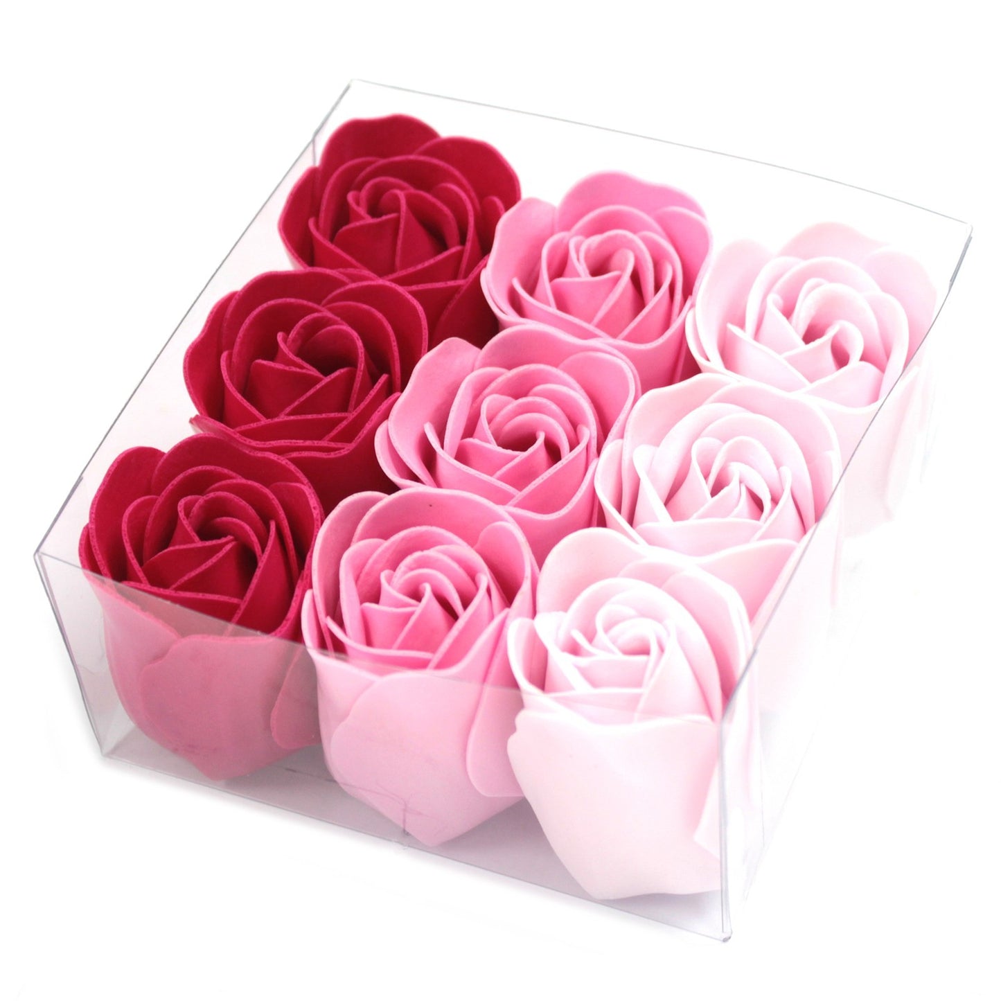 Luxury Gift Set of 9 Soap Flowers - Pink Roses