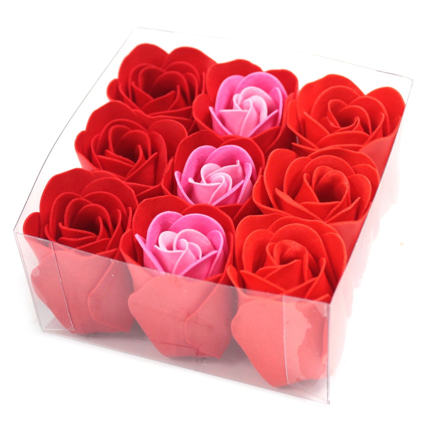 Luxury Gift Set of 9 Soap Flowers - Red Roses