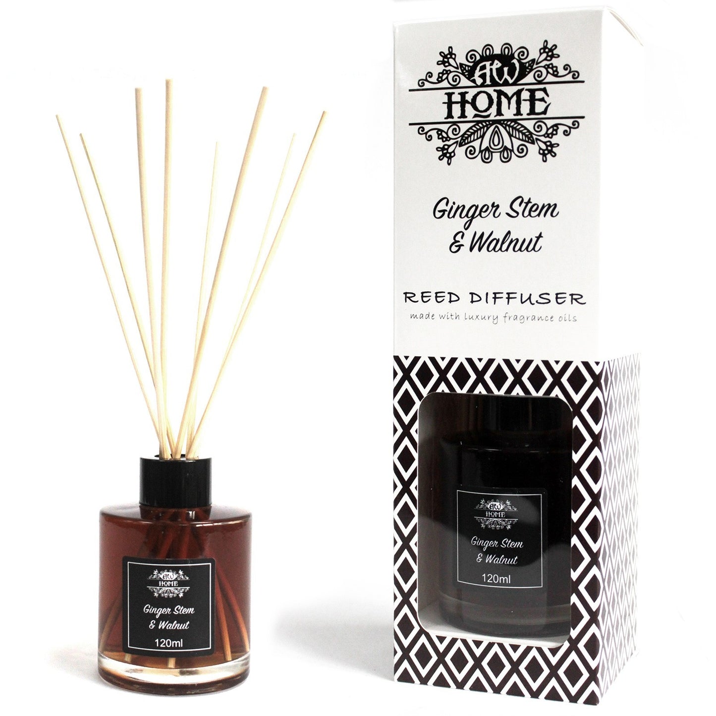 Luxury Reed Diffuser Ginger Stem & Walnut Fragrance 120 ml