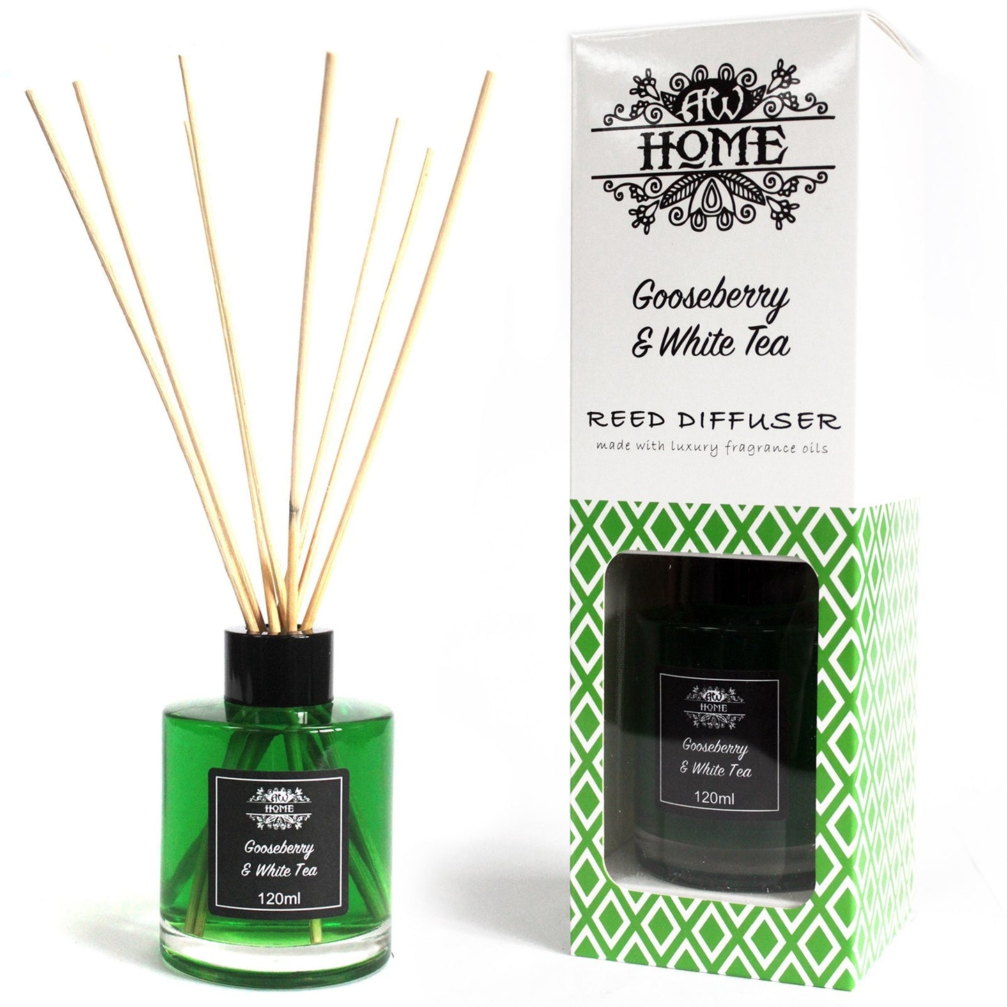 Luxury Reed Diffuser Gooseberry & White Tea Fragrance 120 ml