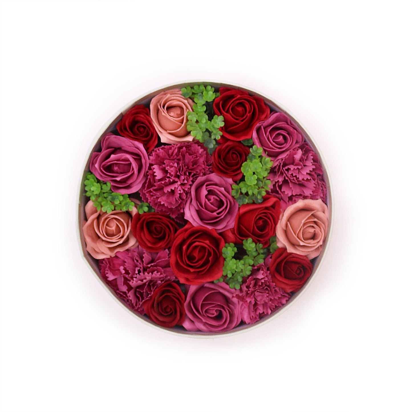 Mix of vintage red soap Roses in a luxury gift box