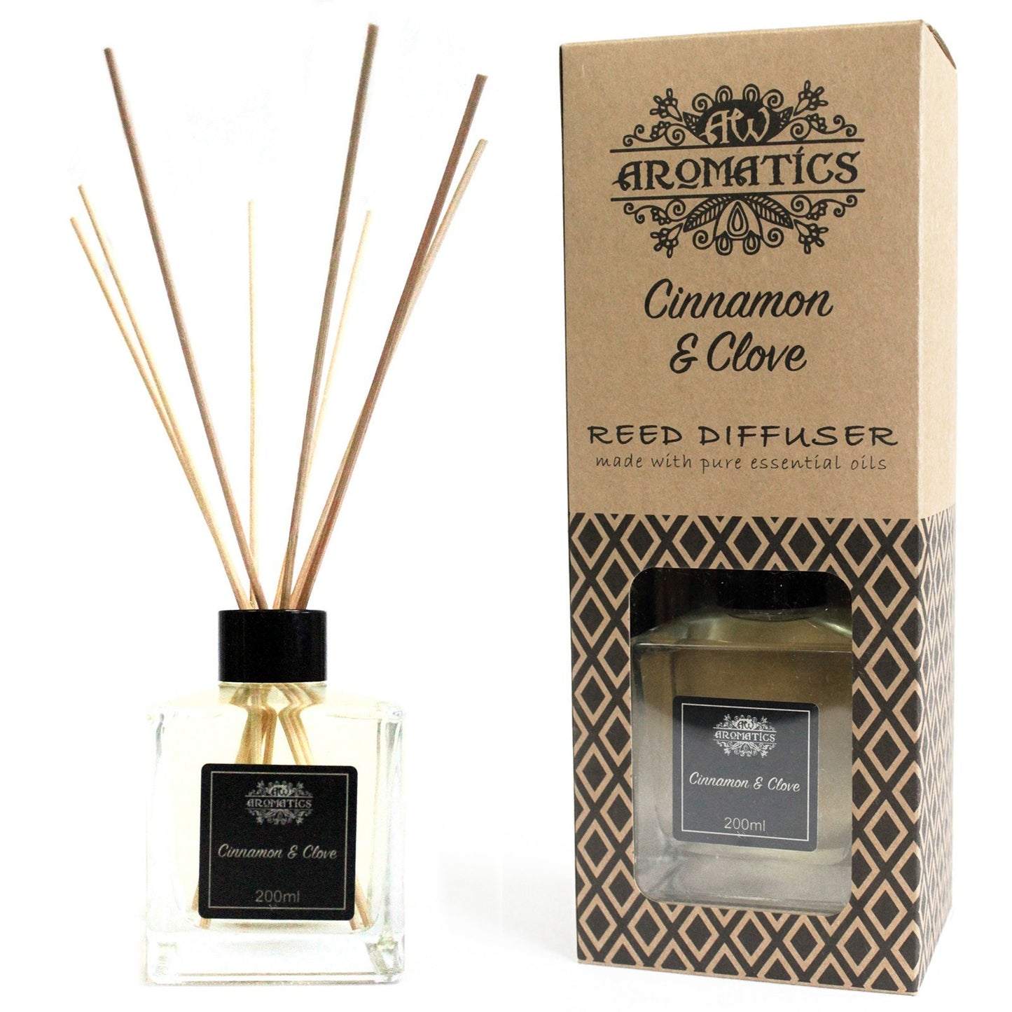 Reed Diffuser Cinnamon & Clove Fragrance with Essential Oils 200 ml