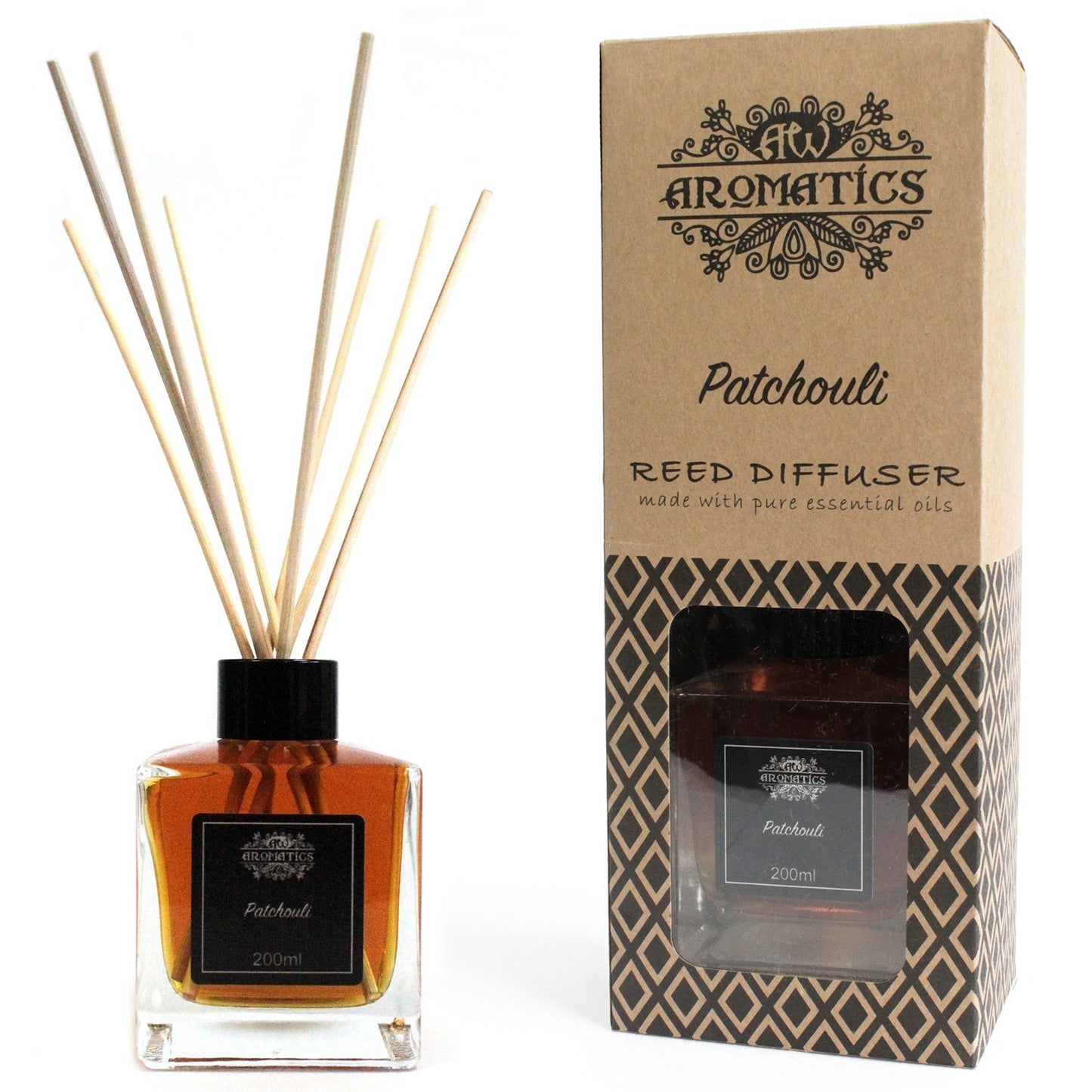 Reed Diffuser Patchouli Fragrance with Essential Oils 200 ml