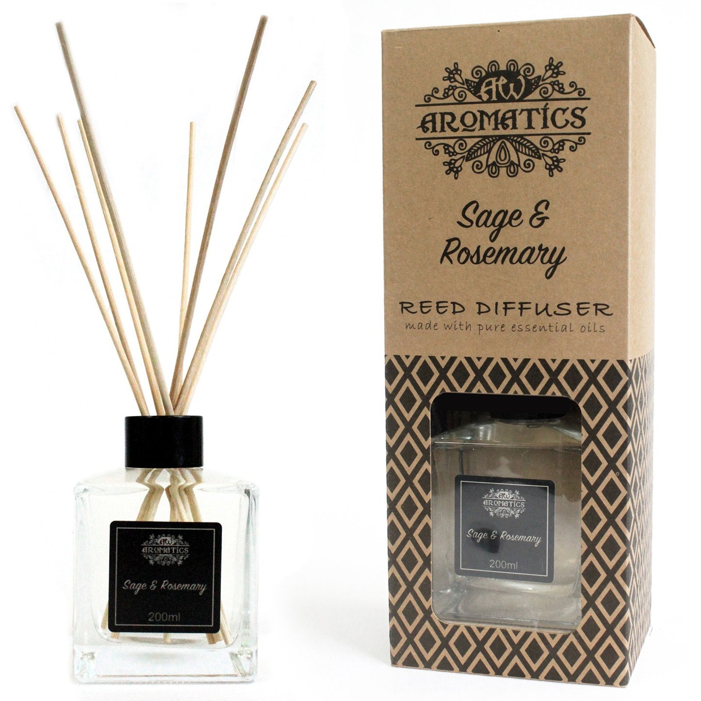 Reed Diffuser Sage & Rosemary Fragrance with Essential Oils 200 ml